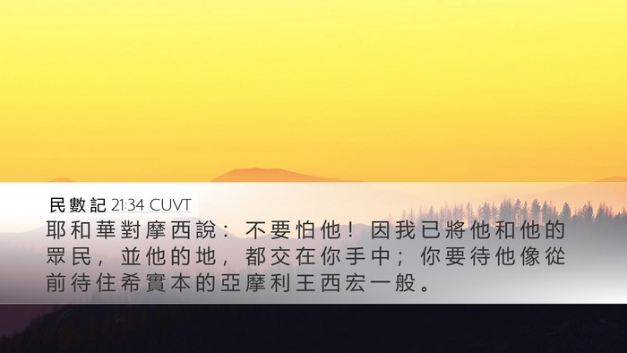 民 數 記 21:34 CUVT Bible Verse Image