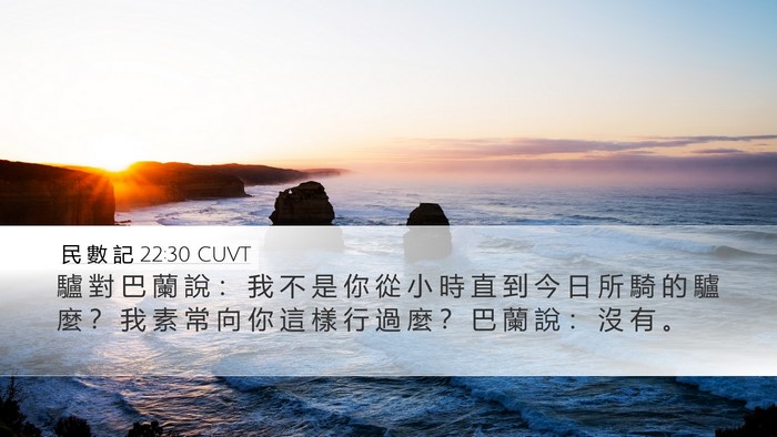 民 數 記 22:30 CUVT Desktop Wallpaper - 驢 對 巴 蘭 說 ： 我 不 是 你 從 小 - Desktop Bible Verse Wallpaper