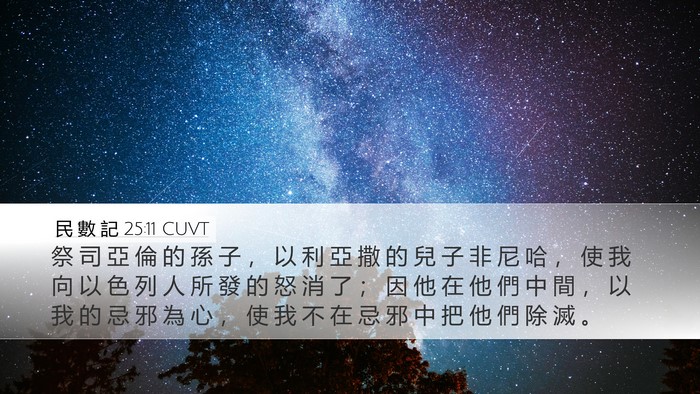 民 數 記 25:11 CUVT Bible Verse Image