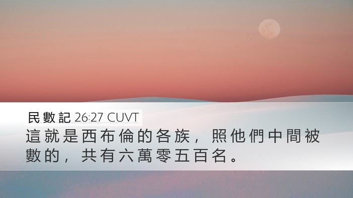 民 數 記 26:27 CUVT Desktop Wallpaper - 這 就 是 西 布 倫 的 各 族 ， 照 他 - Desktop Bible Verse Wallpaper