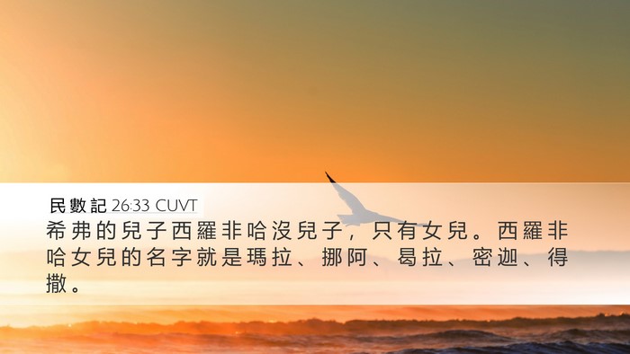 民 數 記 26:33 CUVT Bible Verse Image