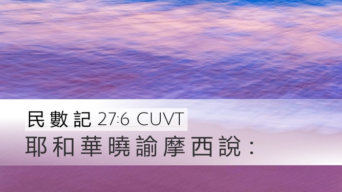 民 數 記 27:6 CUVT Bible Verse Image