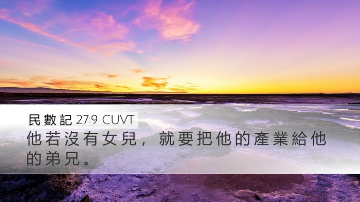 民 數 記 27:9 CUVT Desktop Wallpaper - 他 若 沒 有 女 兒 ， 就 要 把 他 的 - Desktop Bible Verse Wallpaper