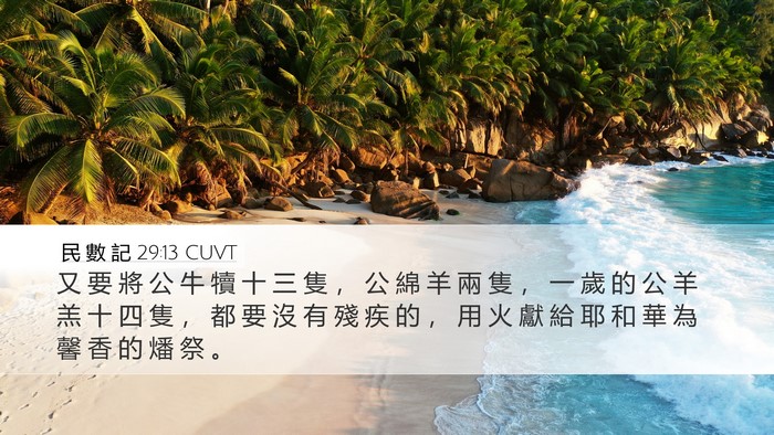 民 數 記 29:13 CUVT Bible Verse Image