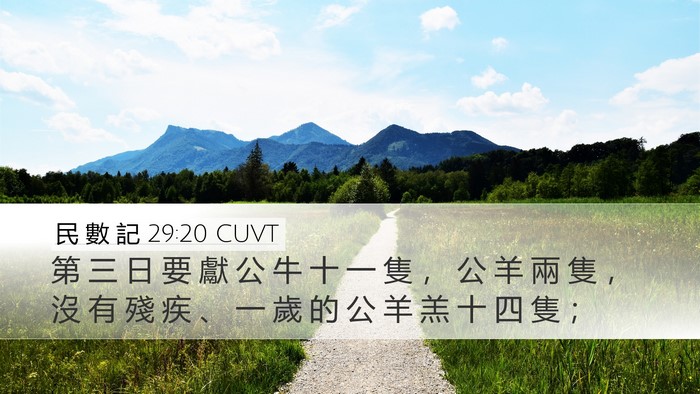 民 數 記 29:20 CUVT Bible Verse Image