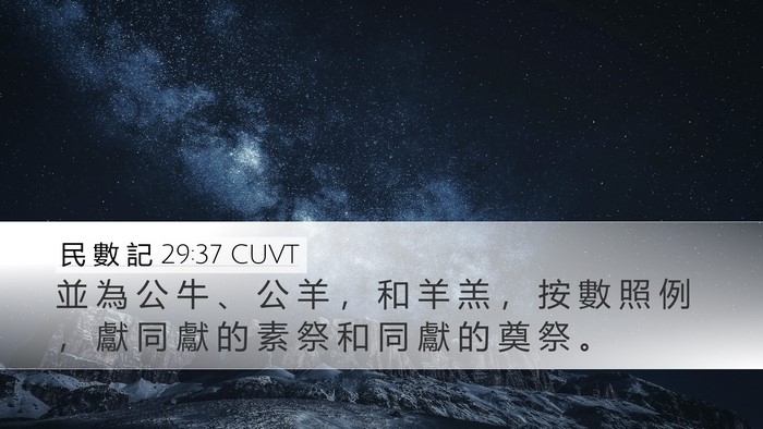 民 數 記 29:37 CUVT Desktop Wallpaper - 並 為 公 牛 、 公 羊 ， 和 羊 羔 ， - Desktop Bible Verse Wallpaper