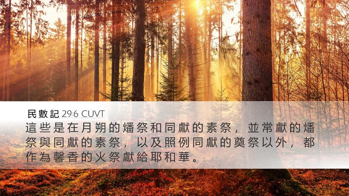 民 數 記 29:6 CUVT Bible Verse Image