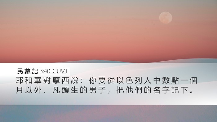 民 數 記 3:40 CUVT Bible Verse Image
