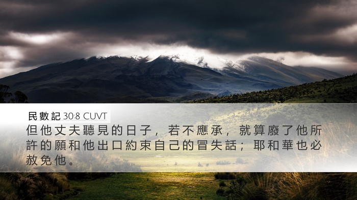 民 數 記 30:8 CUVT Desktop Wallpaper - 但 他 丈 夫 聽 見 的 日 子 ， 若 不 - Desktop Bible Verse Wallpaper