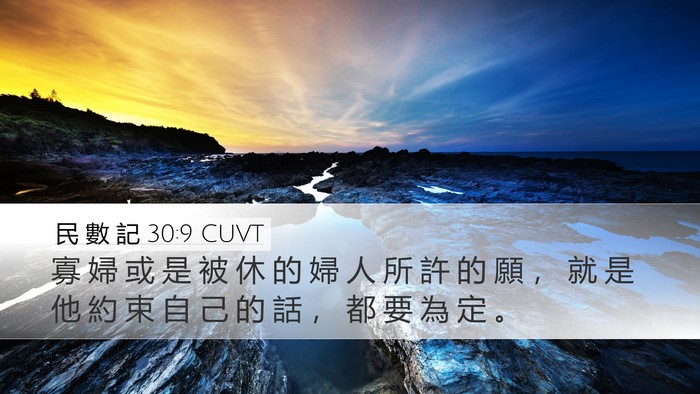 民 數 記 30:9 CUVT Desktop Wallpaper - 寡 婦 或 是 被 休 的 婦 人 所 許 的 - Desktop Bible Verse Wallpaper