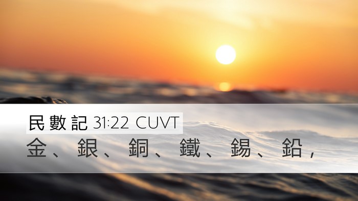 民 數 記 31:22 CUVT Bible Verse Image