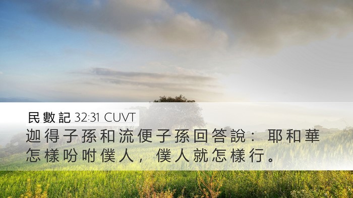 民 數 記 32:31 CUVT Desktop Wallpaper - 迦 得 子 孫 和 流 便 子 孫 回 答 說 - Desktop Bible Verse Wallpaper