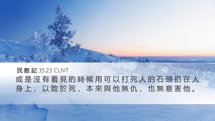 民 數 記 35:23 CUVT Desktop Wallpaper - 或 是 沒 有 看 見 的 時 候 用 可 以 - Desktop Bible Verse Wallpaper