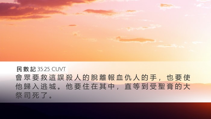 民 數 記 35:25 CUVT Bible Verse Image