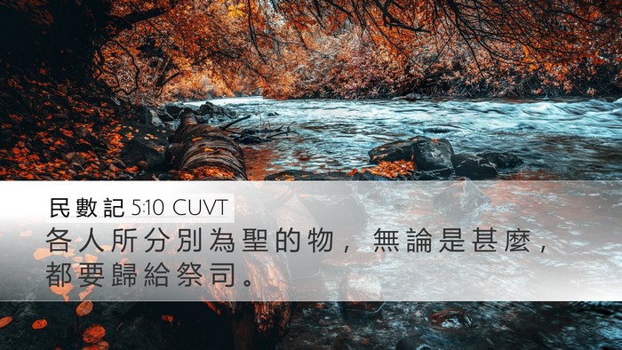 民 數 記 5:10 CUVT Desktop Wallpaper - 各 人 所 分 別 為 聖 的 物 ， 無 論 - Desktop Bible Verse Wallpaper