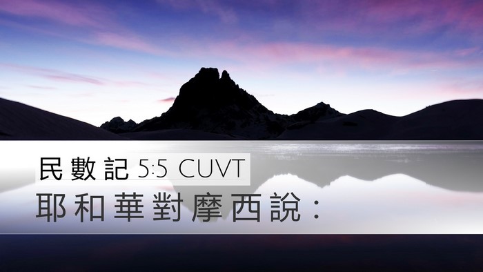 民 數 記 5:5 CUVT Desktop Wallpaper - 耶 和 華 對 摩 西 說 - Desktop Bible Verse Wallpaper