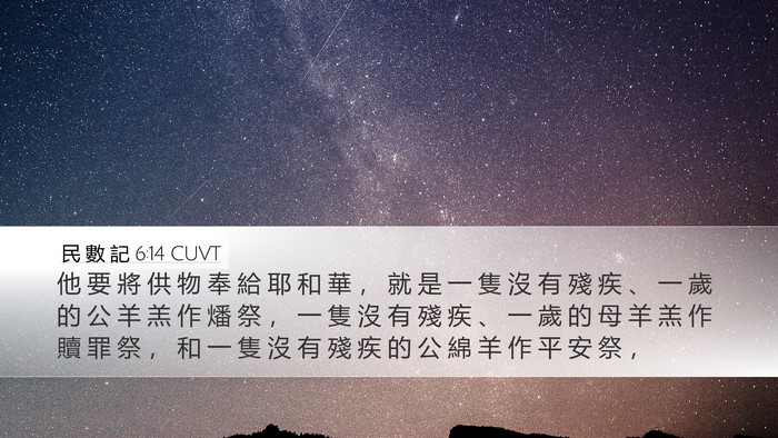 民 數 記 6:14 CUVT Bible Verse Image