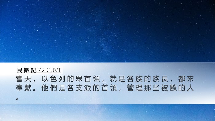 民 數 記 7:2 CUVT Bible Verse Image