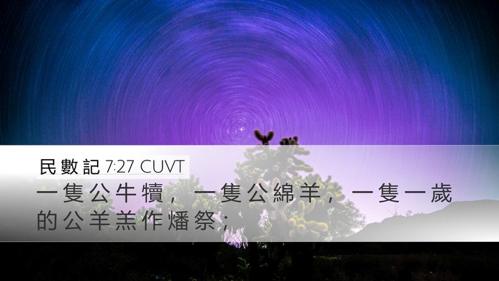 民 數 記 7:27 CUVT Bible Verse Image