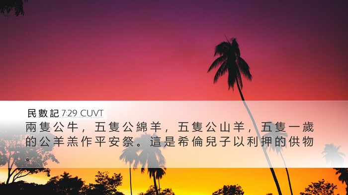 民 數 記 7:29 CUVT Bible Verse Image