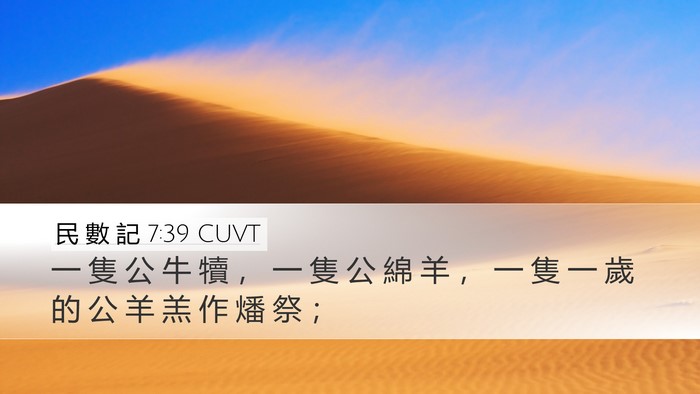 民 數 記 7:39 CUVT Desktop Wallpaper - 一 隻 公 牛 犢 ， 一 隻 公 綿 羊 ， - Desktop Bible Verse Wallpaper