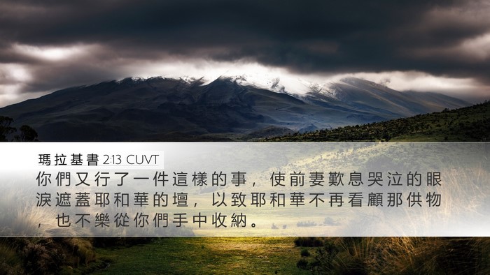 瑪 拉 基 書 2:13 CUVT Bible Verse Image