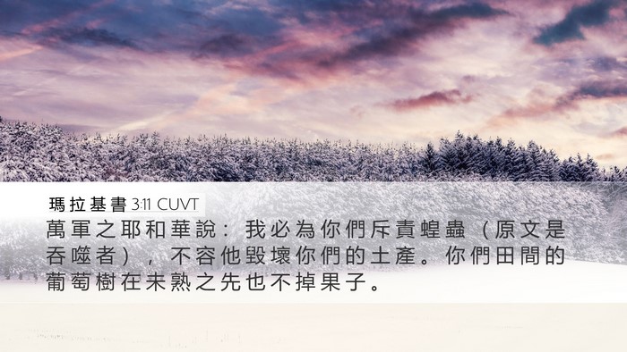 瑪 拉 基 書 3:11 CUVT Desktop Wallpaper - 萬 軍 之 耶 和 華 說 ： 我 必 為 你 - Desktop Bible Verse Wallpaper