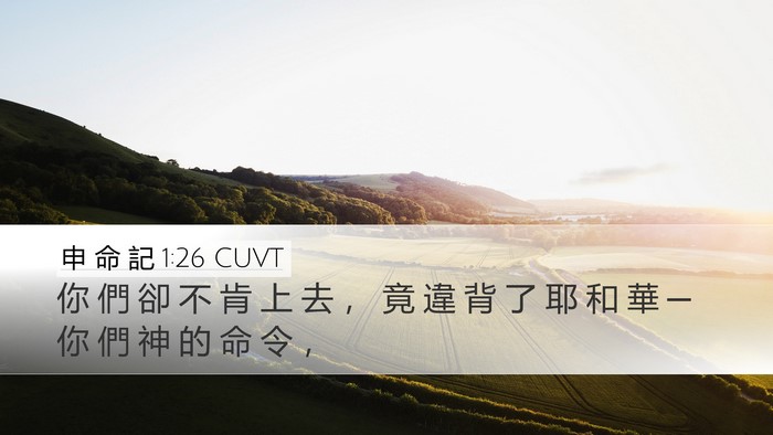 申 命 記 1:26 CUVT Desktop Wallpaper - 你 們 卻 不 肯 上 去 ， 竟 違 背 了 - Desktop Bible Verse Wallpaper