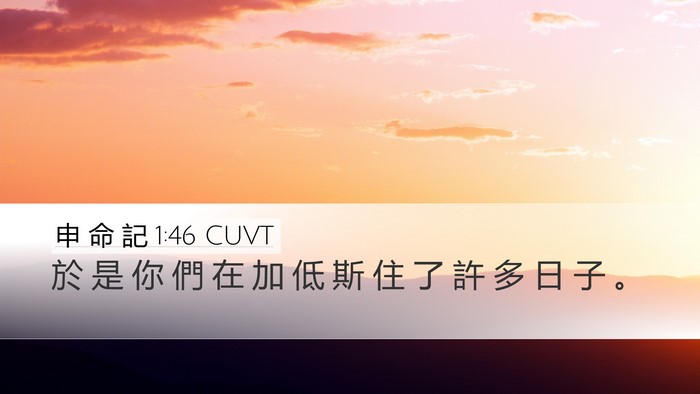 申 命 記 1:46 CUVT Desktop Wallpaper - 於 是 你 們 在 加 低 斯 住 了 許 多 - Desktop Bible Verse Wallpaper