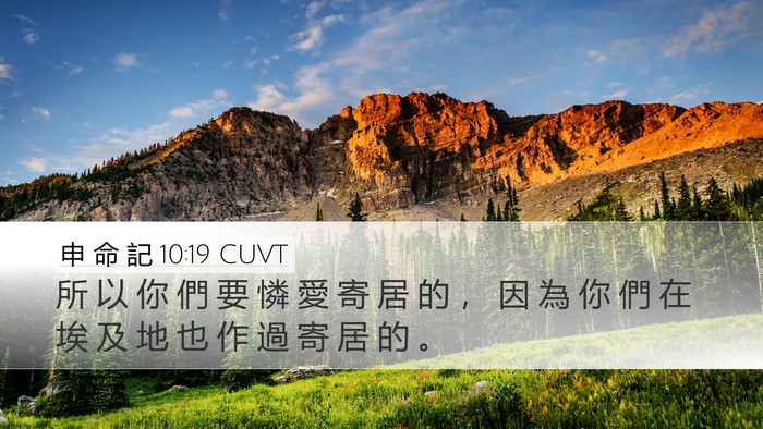 申 命 記 10:19 CUVT Bible Verse Image