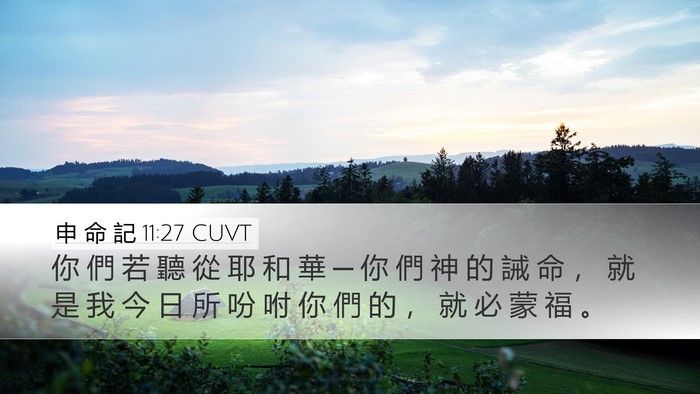 申 命 記 11:27 CUVT Desktop Wallpaper - 你 們 若 聽 從 耶 和 華 ─ 你 們 神 - Desktop Bible Verse Wallpaper