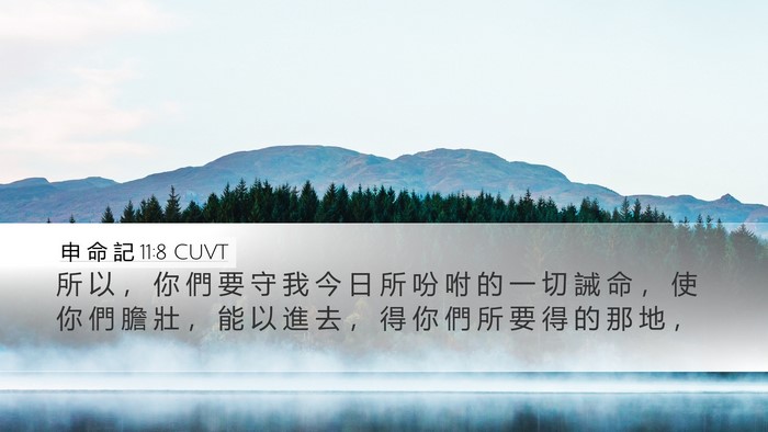 申 命 記 11:8 CUVT Desktop Wallpaper - 所 以 ， 你 們 要 守 我 今 日 所 吩 - Desktop Bible Verse Wallpaper