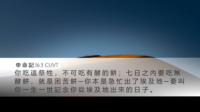 申 命 記 16:3 CUVT Bible Verse Image