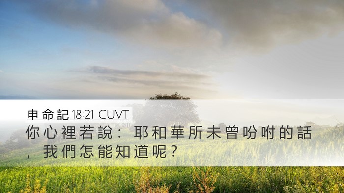 申 命 記 18:21 CUVT Desktop Wallpaper - 你 心 裡 若 說 ： 耶 和 華 所 未 曾 - Desktop Bible Verse Wallpaper