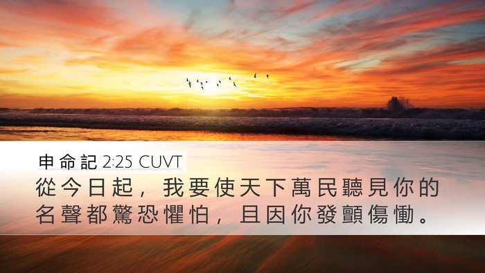 申 命 記 2:25 CUVT Desktop Wallpaper - 從 今 日 起 ， 我 要 使 天 下 萬 民 - Desktop Bible Verse Wallpaper