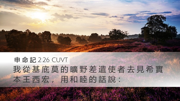申 命 記 2:26 CUVT Desktop Wallpaper - 我 從 基 底 莫 的 曠 野 差 遣 使 者 - Desktop Bible Verse Wallpaper