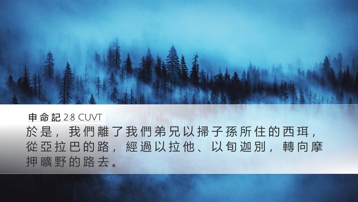 申 命 記 2:8 CUVT Desktop Wallpaper - 於 是 ， 我 們 離 了 我 們 弟 兄 以 - Desktop Bible Verse Wallpaper