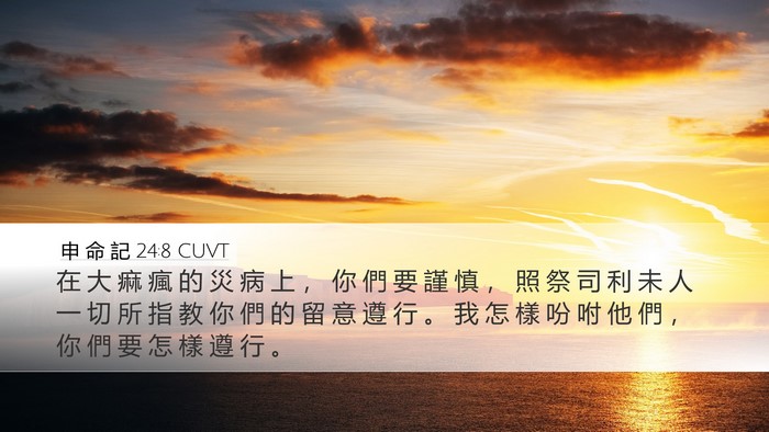 申 命 記 24:8 CUVT Bible Verse Image