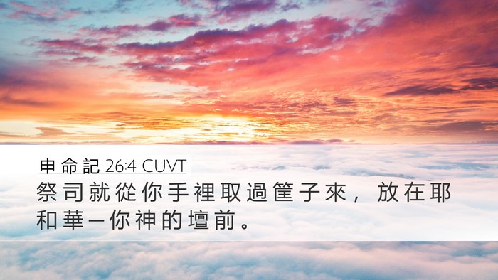 申 命 記 26:4 CUVT Desktop Wallpaper - 祭 司 就 從 你 手 裡 取 過 筐 子 來 - Desktop Bible Verse Wallpaper