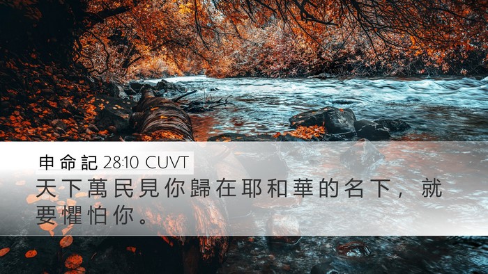 申 命 記 28:10 CUVT Desktop Wallpaper - 天 下 萬 民 見 你 歸 在 耶 和 華 的 - Desktop Bible Verse Wallpaper