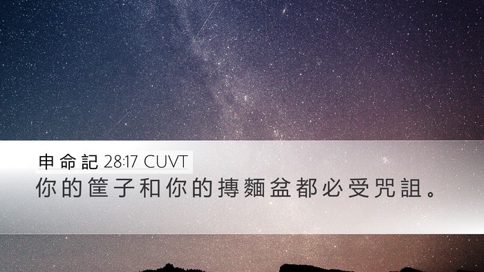 申 命 記 28:17 CUVT Desktop Wallpaper - 你 的 筐 子 和 你 的 摶 麵 盆 都 必 - Desktop Bible Verse Wallpaper