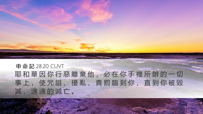 申 命 記 28:20 CUVT Bible Verse Image