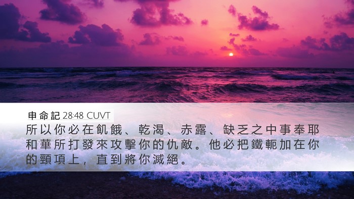 申 命 記 28:48 CUVT Bible Verse Image