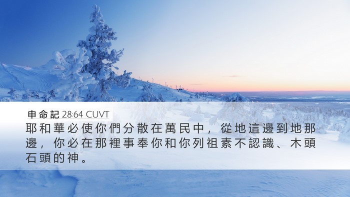 申 命 記 28:64 CUVT Bible Verse Image