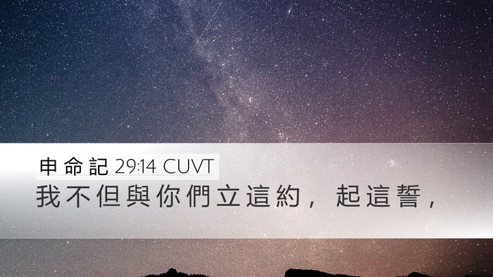 申 命 記 29:14 CUVT Desktop Wallpaper - 我 不 但 與 你 們 立 這 約 ， 起 這 - Desktop Bible Verse Wallpaper
