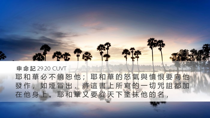 申 命 記 29:20 CUVT Bible Verse Image