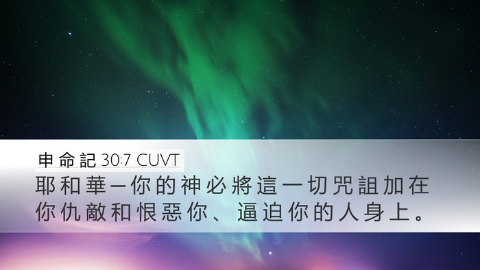 申 命 記 30:7 CUVT Desktop Wallpaper - 耶 和 華 ─ 你 的 神 必 將 這 一 切 - Desktop Bible Verse Wallpaper