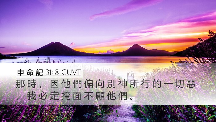 申 命 記 31:18 CUVT Desktop Wallpaper - 那 時 ， 因 他 們 偏 向 別 神 所 行 - Desktop Bible Verse Wallpaper