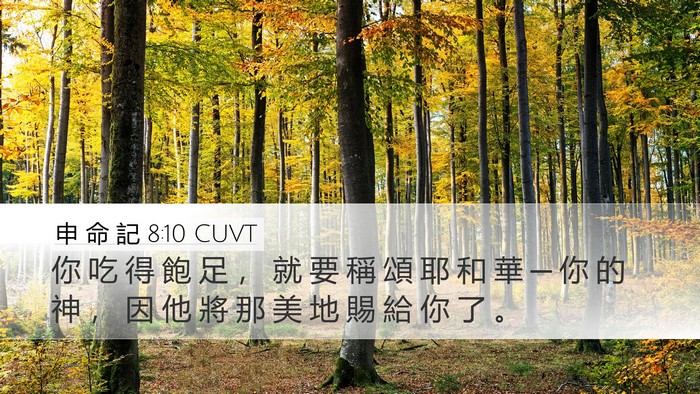 申 命 記 8:10 CUVT Bible Verse Image