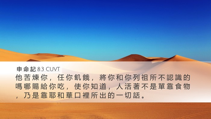 申 命 記 8:3 CUVT Bible Verse Image
